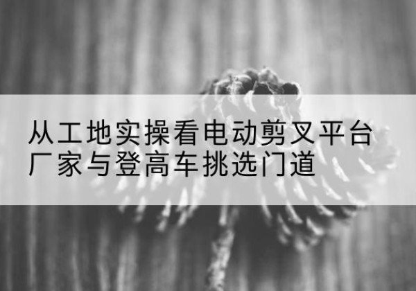 神农架林区电动剪叉升降平台厂家-从工地实操看电动剪叉平台厂家与登高车挑选门道